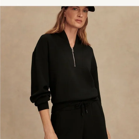 Varley Davidson Black Zip Sweatshirt and Slim Cuff Joggers Set, Medium - Picture 6 of 7